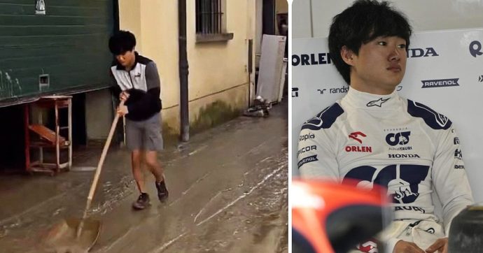 Gran Premio Emilia Romagna, Tsunoda aiuta a spalare il fango