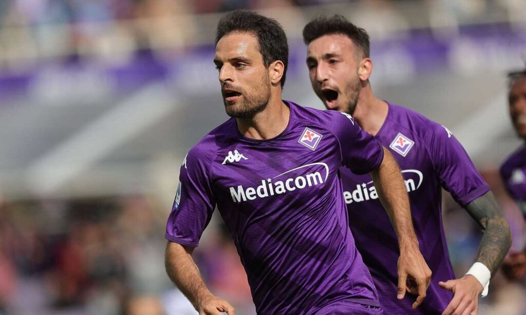 Bonaventura esulta dopo il gol del momentaneo 1-0 per la Fiorentina